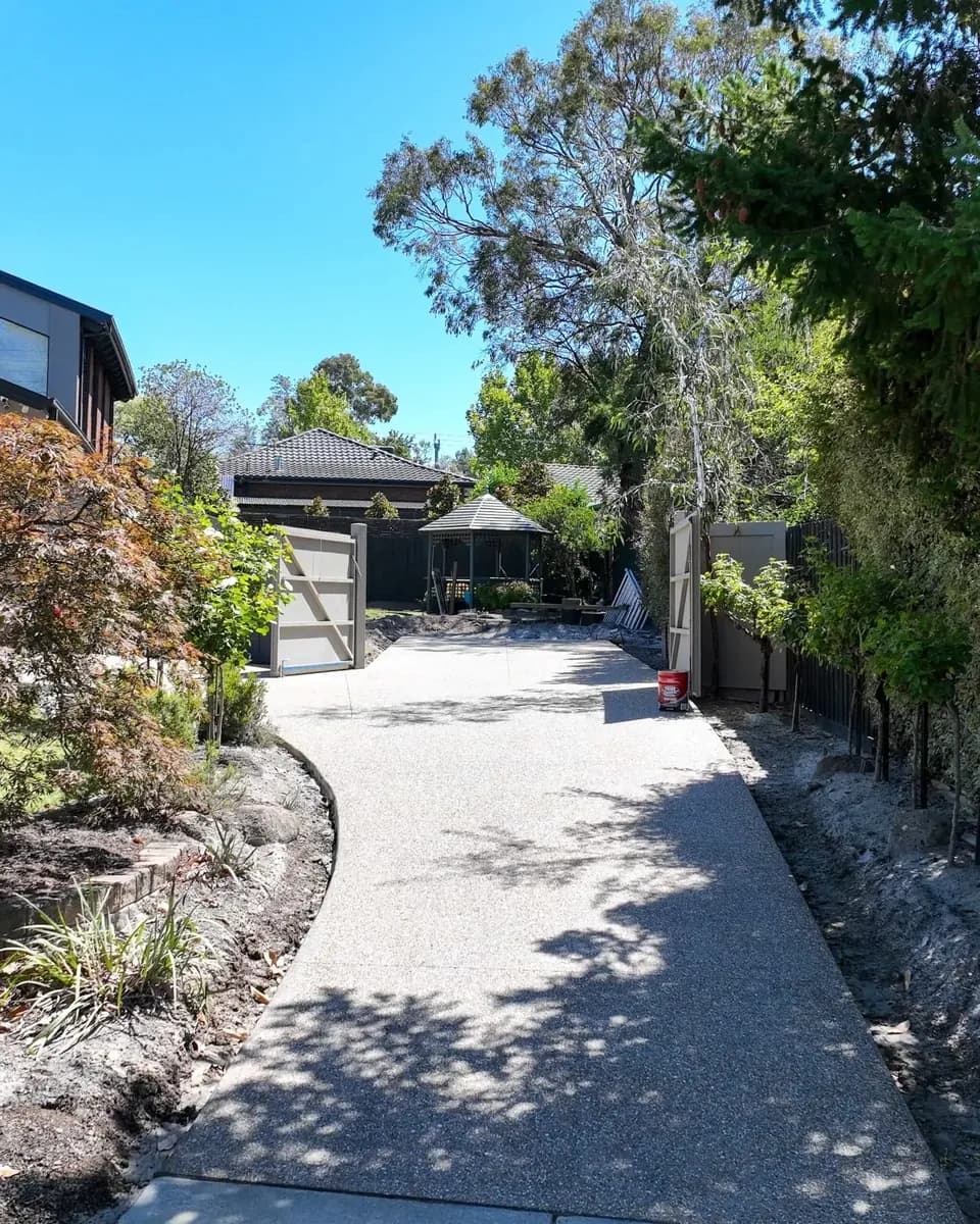 Finished concrete pathway